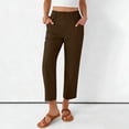 thumbnail image 2 of Women Linen Baggy Palazzo Harem Pants Drawstring Elastic Waist Beach Gauze Trousers Casual Lounge Pants 2026 Vacation, 2 of 7