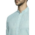 thumbnail image 5 of Ethnix Men's Mandarin Collar Solid Textured Staple Kurta Pajama 2-piece set; Sky Blue; SM, 5 of 5