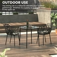 thumbnail image 3 of LeisureMod Devon Mid-Century Modern 3-Piece Aluminum Outdoor Patio Dining Set with Dining Table with Tempered Glass Top and 2 Stackable Flower Design Arm Chairs for Patio, and Backyard Garden Black, 3 of 20