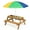 Green, variant on Costway 3-in-1 Kids Picnic Table Wooden Outdoor Sand & Water Table with Umbrella Play Boxes Green