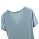thumbnail image 5 of Blusa de pijama de manga corta para mujer, lisa, informal, a la moda, con cuello regular, de manga corta, pijama para mujer, 5 of 6