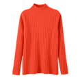 thumbnail image 3 of TINZ Chandail en Tricot pour Femmes Col Roulé Haut Décontracté Doux Confortable Extensible Blouse à Manches Longues pour Printemps Automne Hiver Jupes de Table Jetables Jupe Mini Métallique, 3 of 3