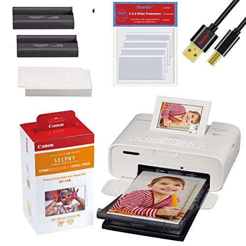Canon SELPHY CP1300 Wireless Compact Photo Printer (White) + Canon RP
