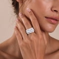 thumbnail image 5 of Flydeer Silicone Rings for Women 3Pcs Princess Round Cut Engagement Wedding Rings 5A CZ Twisted Stackable Ring Size 8, 5 of 6