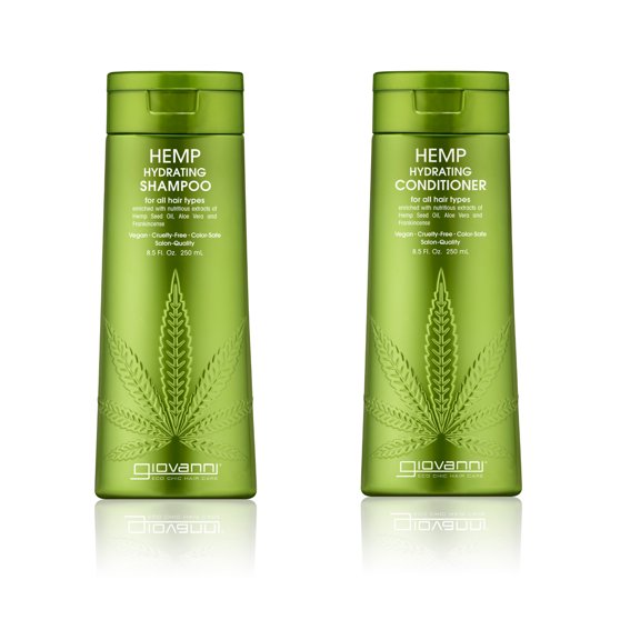 Giovanni Hemp Hydrating Shampoo & Conditioner Set, 13.5 oz. Hemp Seed Oil, Aloe Vera, Frankincense, Helps Stimulate, Moisturize and Revitalize Damaged Hair, Sulfate Free, No Parabens, Color Safe