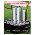 thumbnail image 3 of Charcoal Chimney Starter 4lbs, Heavy Duty Steel Grill Starter for BBQ, Rapid Charcoal Lighting, Compact Carbon Lighter for Grills & Camping, Silver, 3 of 9