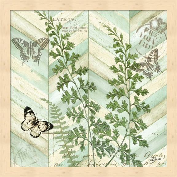 Chevron Botanical I by Tre Sorelle Studios, Framed Wall Art, 13.25W x 13.25H
