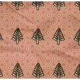thumbnail image 4 of oneOone Cotton Poplin Twill Dark Peach Fabric Tree & Geometric Block Sewing Fabric By The Yard Printed Diy Clothing Sewing Supplies 56 Inch Wide, 4 of 4