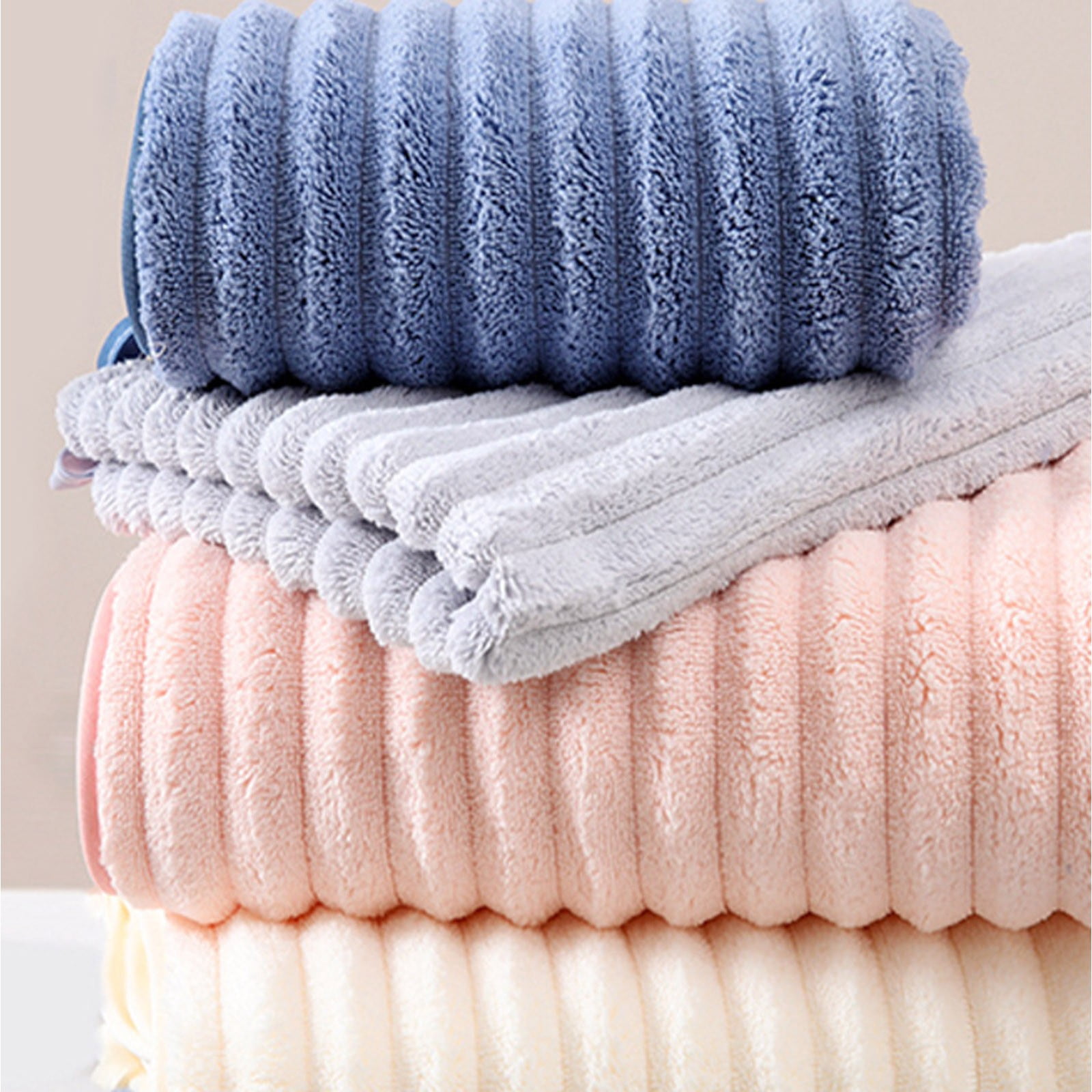 Soft Microfiber Bath Towels Extra Large - Ultra Soft Ribbed Oversized Quick Drying Highly Absorbent Towels for Bathroom, Spa, Beach, Pool, Gym, Hotel & Home Use