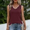 thumbnail image 5 of Tank Tops for Women Sleeveless Summer Tops Spring Fashion Lightweight Sweater Vest V Neck Business Casual Outfits Wine, 5 of 7