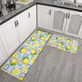 thumbnail image 2 of Lemon and Tile Blue Pattern Anti Fatigue Kitchen Rugs Set Of 2, Non Slip Washable Decorative Floor Mats for Kitchen Sink Laundry, 17"x30" and 17"x47", 2 of 6