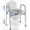 thumbnail image 1 of Asiento elevado para inodoro Platinum Health Ultimate con asas, color gris, 1 of 6