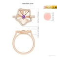 thumbnail image 5 of ANGARA Natural Bezel-Set Amethyst Aquarius Floral Ring in 14K Rose Gold for Women (Size-3mm) | February Birthstone, Birthday, Anniversary, Jewelry Gift for Women | Natural Amethyst Ring, 5 of 10