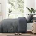 thumbnail image 3 of RUIKASI Seersucker King Comforter Set (102x90 inches), 3 Pieces- 100% Soft Washed Microfiber Lightweight Bedding with 2 Pillowcases,All Season Down Alternative,Grey, 3 of 7