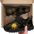 thumbnail image 7 of Pointodoor Yellow Spider Cobweb Shoes for Kids Size 11.5 Casual Knitted Halloween Sneakers for Boys Girls Sport Athletic Shoes Anti Slip Breathable Lightweight Single Buckle Sneaker, 7 of 7