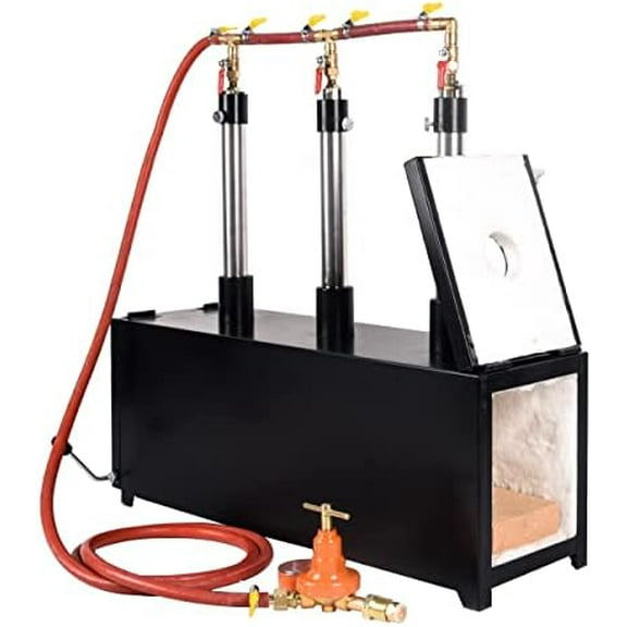 Propane Forge, Propane Knife Forge Kit Three Burner w/2 door Large Capacity 2300°F /1300 ℃, Farriers Furnace Square Propane Burner Forge for Knife and Equipments$$Garden &
