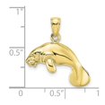 thumbnail image 2 of 10k Gold 3-d Manatee Swimming High Polish Charm Pendant Necklace for Women - 4.5 Grams, 2 of 2