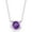 Amethyst, February, variant on Gem Stone King 925 Sterling Silver Blue Created Sapphire Women Solitaire Pendant Necklace for Women (1.60 Cttw, Round 7MM, with 18 inch Silver Chain)