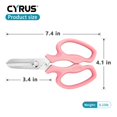 thumbnail image 2 of Tijeras de podar de jardín CYRUS de 19 cm con quitapúas, color rosa, 2 of 7