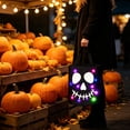 thumbnail image 5 of LED Light Up Halloween Candy Bag, Glow In Dark Pumpkin Tote Bucket With Handle, Battery Operated Goodie Bag, Trick or Treat Bag for Kids Halloween Party, 5 of 5