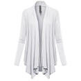 thumbnail image 3 of FashionOutfit Women's Solid Jersey Knit Draped Open Front Long Sleeves Cardigan, 3 of 4