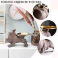thumbnail image 2 of Decoración de escultura de Bulldog con escultura de animal de resina de palet para estudio (gris), 2 of 7