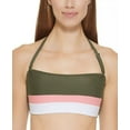 thumbnail image 2 of DKNY MOSS GREEN Colorblocked Bandeau Bikini Swim Top, US 2X-Large, 2 of 4