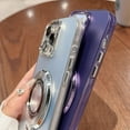 thumbnail image 5 of Dteck for iPhone 12 Case with Magnetic Stand, Compatible with MagSafe, Military Drop Protection Luxury Plating Protective Phone Cases for Women Men,Purple, 5 of 6