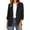 *Black, variant on Women's Ruched 3/4 Sleeve One Button Blazer, Casual Work Office Solid Coat For Women, Ladies' Open Front Lightweight Suit Jacket with Pockets,White,S-3XL