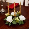 thumbnail image 4 of Create A Romantic Vibe With Valentine's Day Artificial Rose Flower Candle Holders, Wreath Tabletop Decor | Faux Florals (9.1 Inch Plastic) For Weddings, 4 of 6