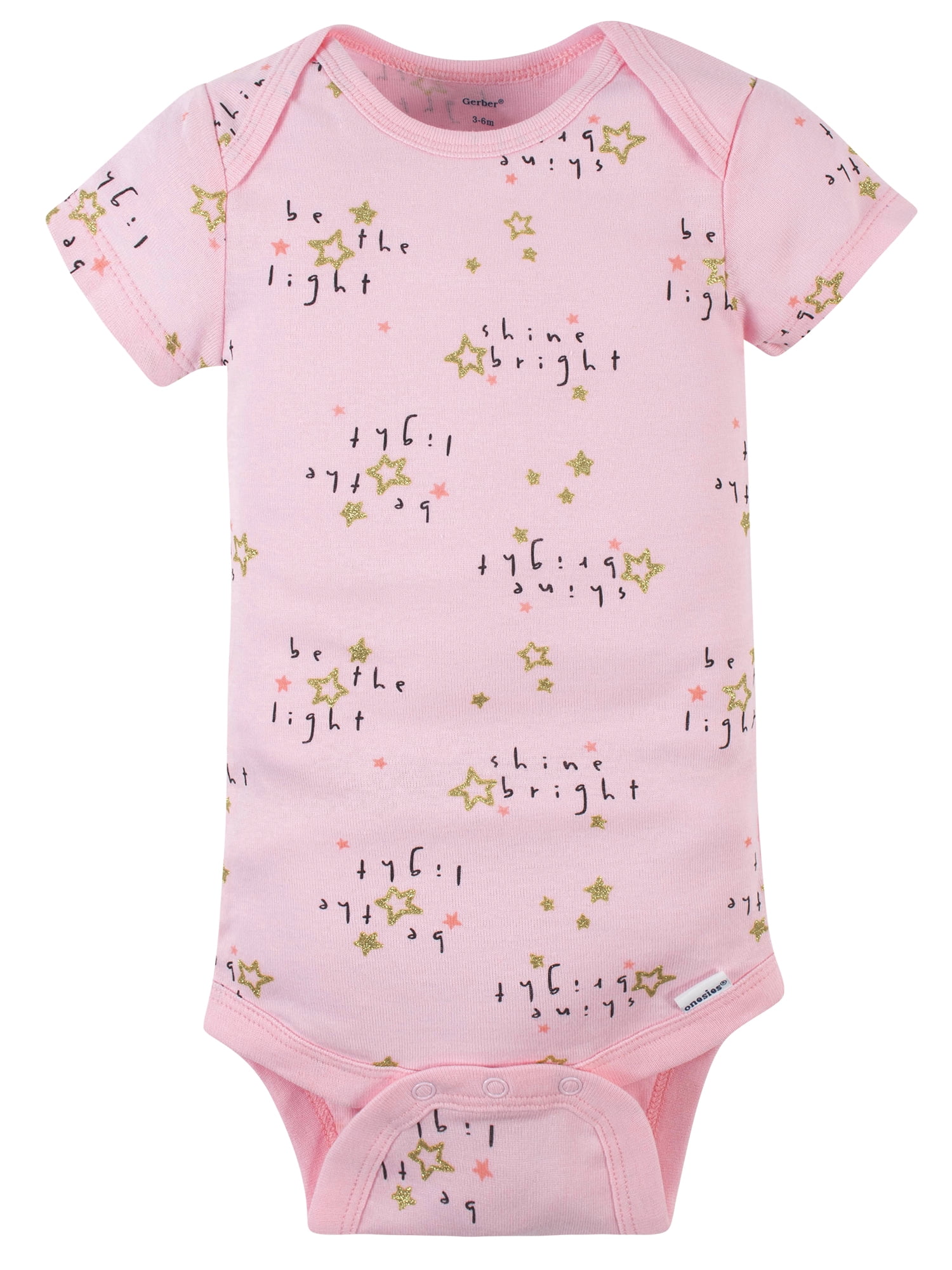 Gerber Baby Girl Short Sleeves Onesies Bodysuits, 8-Pack