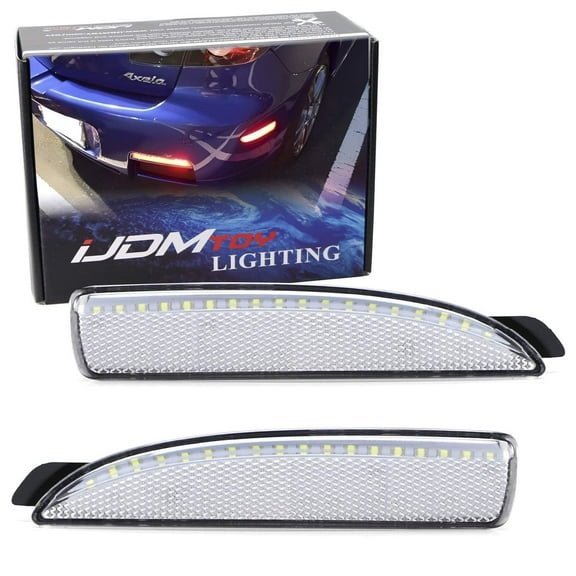 Clear Lens 90-SMD Full LED Side Marker Light Assy For 2004-2008 Mazda 3 Sedan, Replace OEM Red Bulb-Less Sidemarker Reflectors