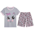 thumbnail image 3 of Aihuaihua Girls Outfits Size 10-12 Youth Sets Floral Print Shorts Sleeve Sports Sets Crewneck Casual Streetwear Short Sleeve Set Preppy Clothes, 3 of 3