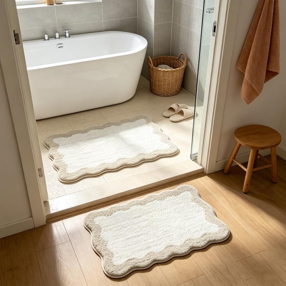 Zynviq Solid Color Bathroom Rugs 19.7" X 29.5" Bath Rugs Polyester Rectangular Washable Absorbent Multicolor Small Rug for Bath