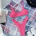 thumbnail image 4 of HAPIMO Women's 2 Peices Bathing Suit Cozy Wireless Bikini Bandeau Swimming Trunks Thong Split Bikini Swimsuit Hot Pink S, 4 of 6