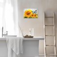 thumbnail image 3 of ZHONGYUTONG Sunflower Canvas Wall Art Blue Butterfly Yellow Flowers Pictures Prints Bathroom Artwork for Country Farmhouse Office Wall Decor (12.00" x 18.00"), 3 of 6