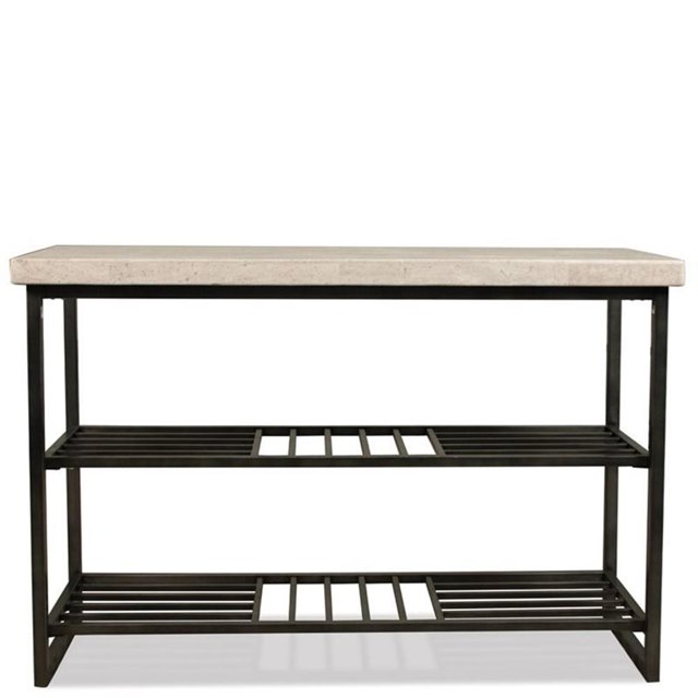 Bowery Hill Table Console Contemporaine en Travertin Albâtre