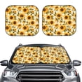 thumbnail image 2 of Sikiie Scottish Plaid Sunflower Print Foldable Car Windshield Sun Visor, Car Window Sunshade Suitable for Sedan, SUV and Truck Car Accessories-Large, 2 of 6