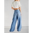 thumbnail image 6 of Jeans Wide Leg Denim Pants Vintage 'S Y2K Street Fashion Boyfriend Straight Denim Pants S, 6 of 7
