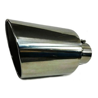 Exhaust Tip 2.5" Inlet 4" Outlet 9" Long Chrome Stainless Steel Bolt On 5 In Exhaust Tip