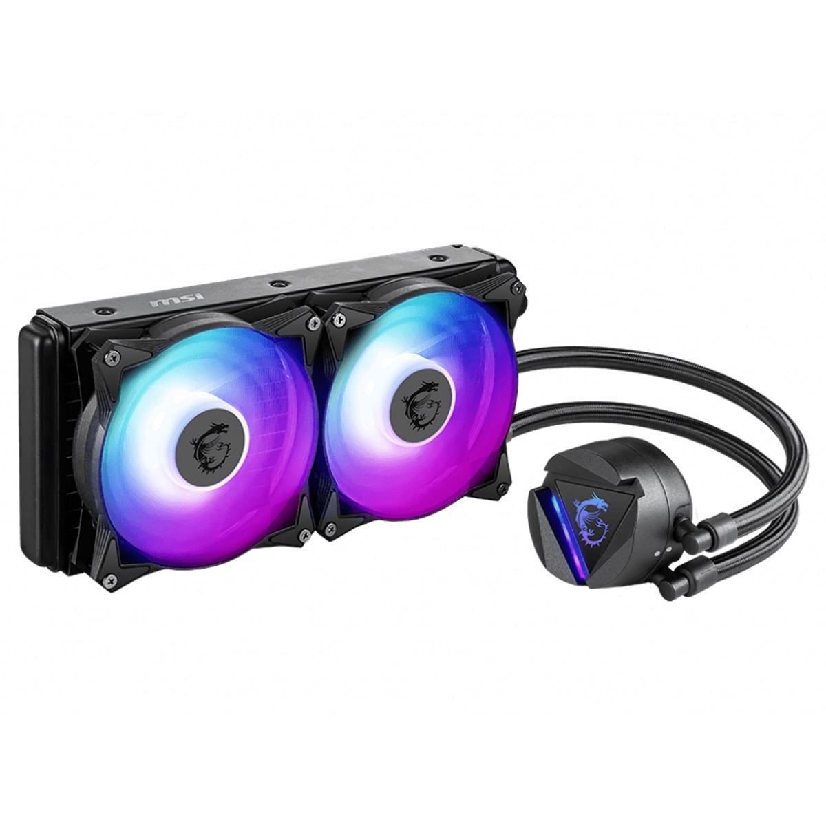 MSI MAG CoreLiquid 240R V2 AIO Liquid CPU Cooler, 240mm Radiator, Dual PWM Fans, ARGB Lighting Controlled by Software - LGA 1700/1851 / AM5/AM4 Compatible