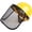 Yellow, variant on Safety with Mesh, Weed Whacking Masks, Safety FaceShield with Mesh Visor for Weed Eating Whacking Yard Work Chainsaw Protective Helmet