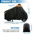 thumbnail image 2 of Cubierta de motocicleta de 75.98" Longitud, cubierta de motorbike impermeable para protección exterior contra lluvia, polvo y sol, color negro, 2 of 7