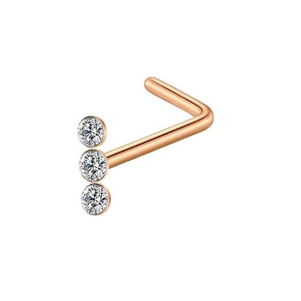 1 pieza de anillo de nariz con pasador de cristal 0,8*7mm conjunto de aro de nariz de acero inoxidable joyería piercing de perno
