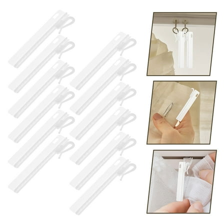 Milisten Pleater Hooks Simple Design White Plastic 25Pcs 3.7X1.0X0.4In