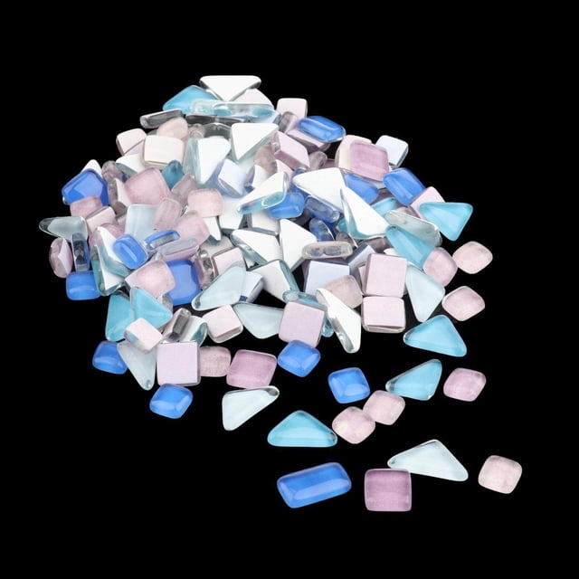pitrice Bright Mosaic Tiles Assorted Craft Glass Pieces Stones Purple Blue