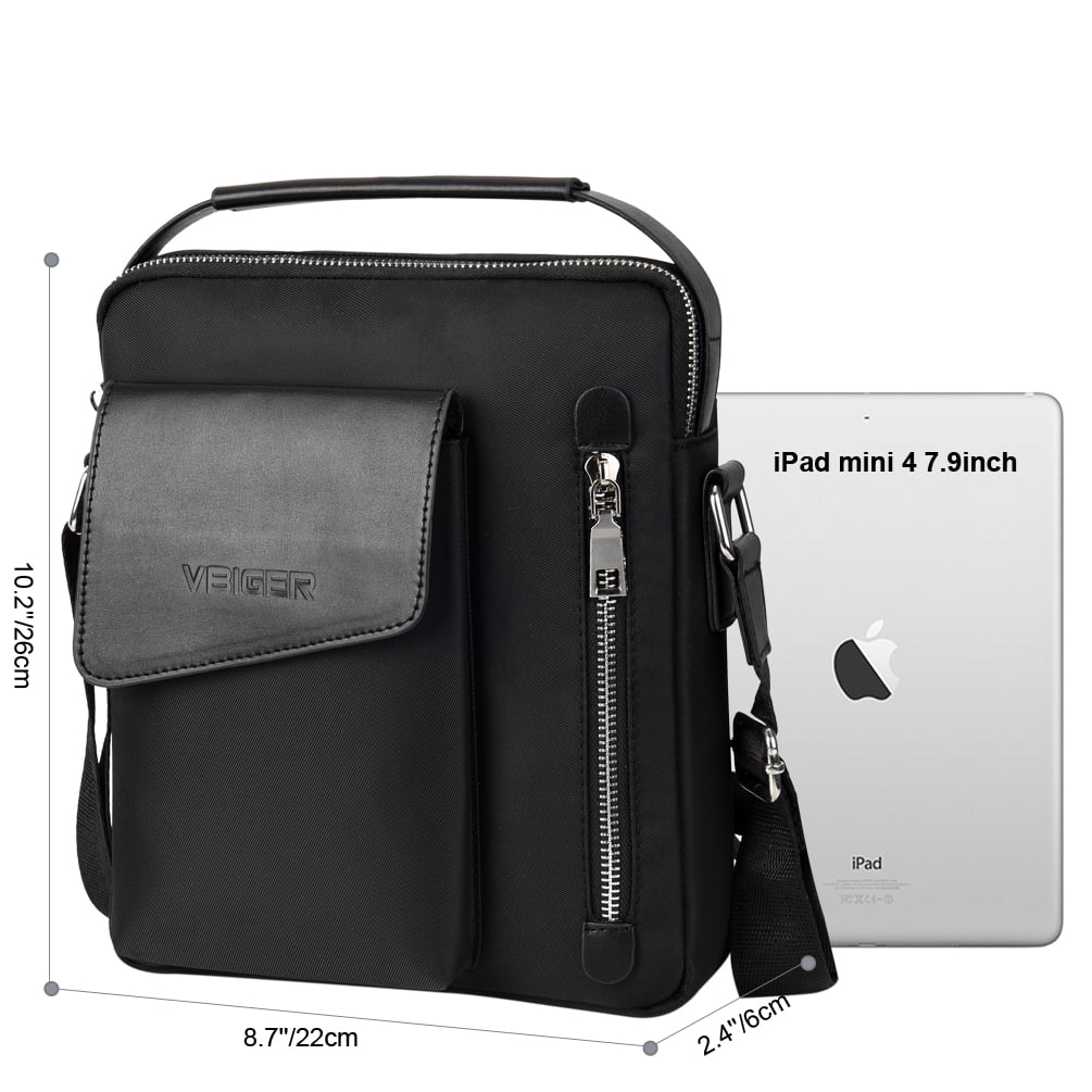 Crossbody Shoulder Bag for Men, Large-capacity Fashionable Casual Business Handbag  Travel Messenger Bag Sling Bag with Adjustable Shoulder Strap, Black 