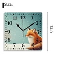thumbnail image 2 of 12 Inch Wall Clock Battery Operated Silent Clock Decorative for Office, Kitchen, Outdoor, Living Room，Fox and Snowflakes Flowers Image, 2 of 4