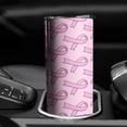 thumbnail image 3 of 20oz Pink Breast Cancer Skinny Tumblers Stainless Steel Tumbler with Lid and Straw,Vacuum Insulated Double Wall Travel Tumbler Cups with Cleaning Brush for Coffee,Tea, 3 of 6
