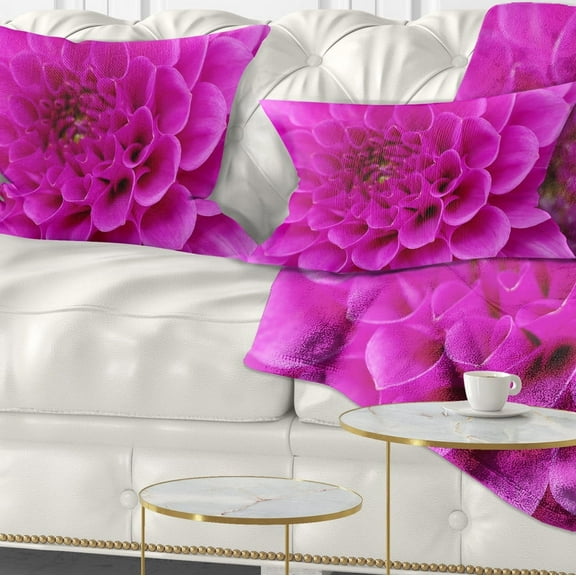 Designart 12" x 20" Purple Polyester Throw Pillow